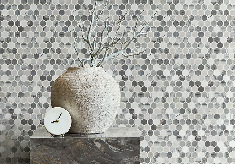 クレイユ エ モントロー】ABEILLE/蜂のウォールポケット Aragon Hills Recycled Glass Hexagon AGH-5415 Ventura Heights
