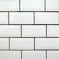 BELK Tile 3 x 6 White Beveled Ceramic Subway