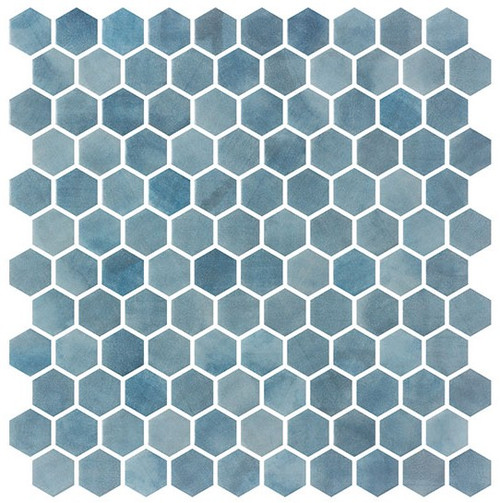 Luxacious Bay Recycled Glass Hexagon LXB-5443 Tropican Ripple
