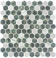 Aragon Hills AGH-5412 Lodge Clover recycled glass tile mosaic hexagon
