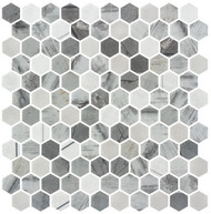 Aragon Hills AGH-5415 Ventura Heights recycled glass tile mosaic hexagon