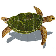 Sea Turtle small natural color with a shadow SESNATRS