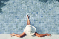 Splash Series Sky Glossy SPL-SKY-GL Pool Tile Install at BELK Tile