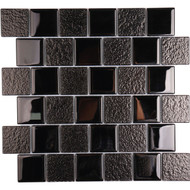 SERENITY-BLACK-2X2 NV0012 glass mosaic tile