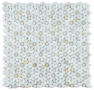 NB3915 Wild Flower Calacatta Gold Marble Mosaic Tile