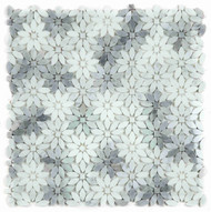 NBO1123 Wild Flower Grey Marble Mosaic Tile