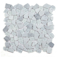 NB3928 Broken Pebble Grey Glass and Stone Mosaic Tile
