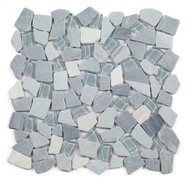 NB3630 Broken Pebble Blue Glass and Stone Mosaic