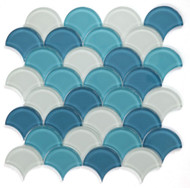 NB3702 Fish Scale Ocean Glass Mosaic Tile