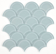 NB3670 Fish Scale Turquoise Glass Mosaic Tile