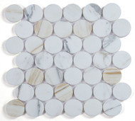 NB4232 Large Penny Calcatta Honed Marble Mosaic
