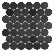 NB4446 Large Penny Round Basalt Honed Marble Mosaic