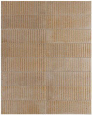 Equipe Raku Series Sand 2.5" x 8" Ceramic subway tile with stripes