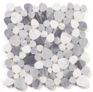 NB3882 Sliced Pebble Calacatta Grey Marble Mosaic Tile