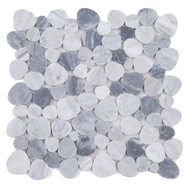 NBO1002 Sliced Pebble Mixed Grey Marble Mosaic Tile