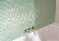 Finestra Collection FST-1255 Cyanotype 8 x 8 tile bath tub wall install photo
