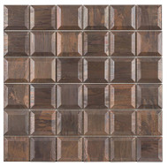 UBC Antique Copper Tile Backsplash 2 x 2 Beveled Mosaic 525-032