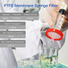 Syringe Filters PTFE Membrane 10 Packs 25mm Diameter 0.45um Pore Size Non-Sterile Hydrophobic Filtration for Aggressive Organic by Albert’s Filter