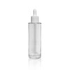 2 Oz Clear Cylinder Glass Bottle with White Regular Droppers