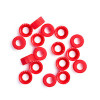 Cap, screw, red, open top, no septa, 100/pk. Cap size: 12 mm