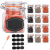 12 Pack - 3 Ounce Mini Clear Glass Spice Jar Container Set