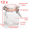 12 Pack - 3 Ounce Mini Clear Glass Spice Jar Container Set