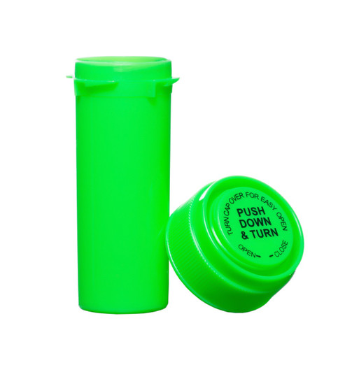 8 Dram Push & Turn Reverse Cap Bottles - 410/ Case - Green
