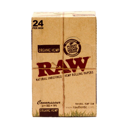 RAW Organic Connoisseur 1 1/4" Rolling Papers + Tips