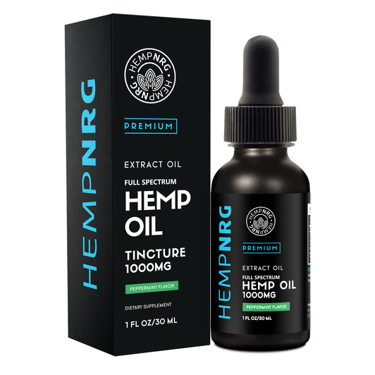 NRG 1000 MG Extract for Pain, Anxiety & Stress Relief- Helps with Sleep, Skin & Hair - Peppermint Flavor