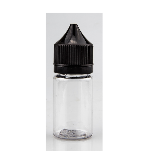 1000 pcs ,30 mL Clear PET tamper-evident WITH CRC & Temper Evident Bottle with Black Cap