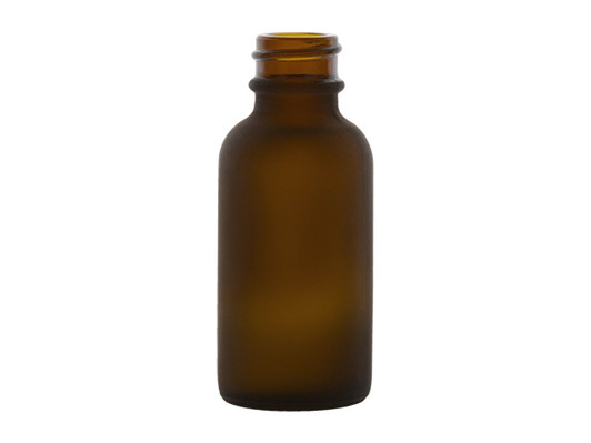 1 OZ. Frosted Amber Glass Bottle, 20/400 Finish