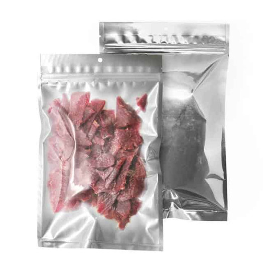 3-Side Seal Flat Pouch with Zip Closure  7x 11 Clear/Silver (1000/Case)