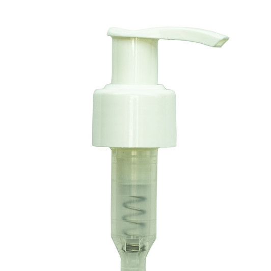 24-410 neck finish with White Lotion Pump dip tube length is 4.06"- Case of 1000