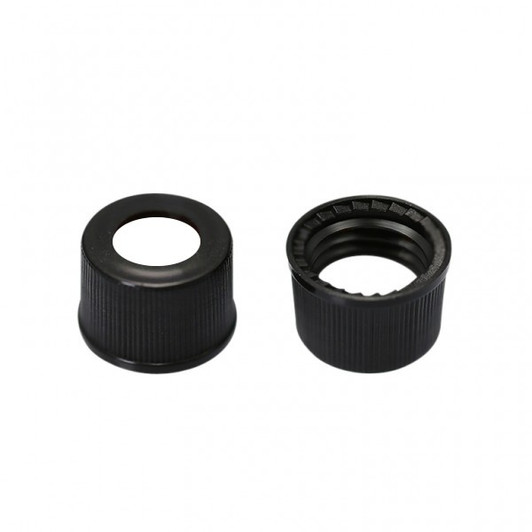 Screw Cap 9mm Black Plastic Vial Cap - Pack of 300