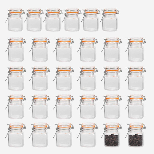 4 oz Glass Jars With Airtight Lids And Leak Proof Rubber Gasket,Small Mason Jars With Hinged Lids For Kitchen
