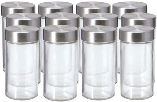Empty Jars, Set of 12, 3 Ounce, Silver Cap