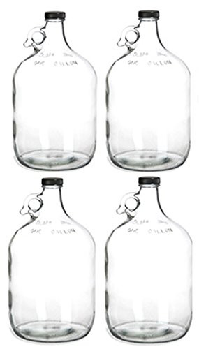 4 Glass Water Bottle, Includes 38 mm Polyseal Cap, 1 gal Capacity (Pack of 4)