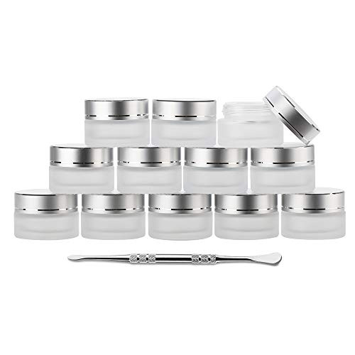 UV Protection Small Glass Jars With Lids Reusable 5ml 10ml 20ml Black Food Glass Bottle Mini Airtight Container For Herb Oil Salve Cream leaf Storage 1 Wax Carving Tools (5ML, Frosted)