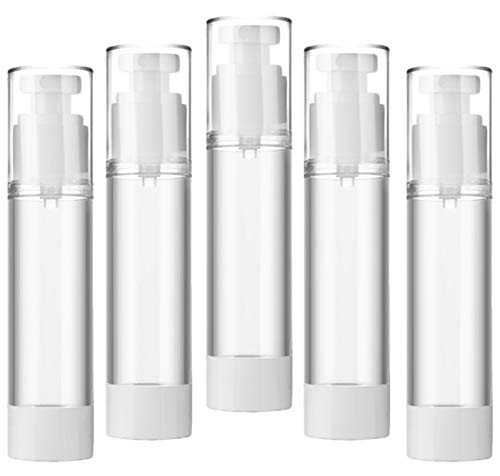 100ml(3.4oz) Airless Pump Bottles Vacuum Dispensing Fine Mist Sprayer Refillable Liquid/Lotion Container,Clear, 12 Pcs