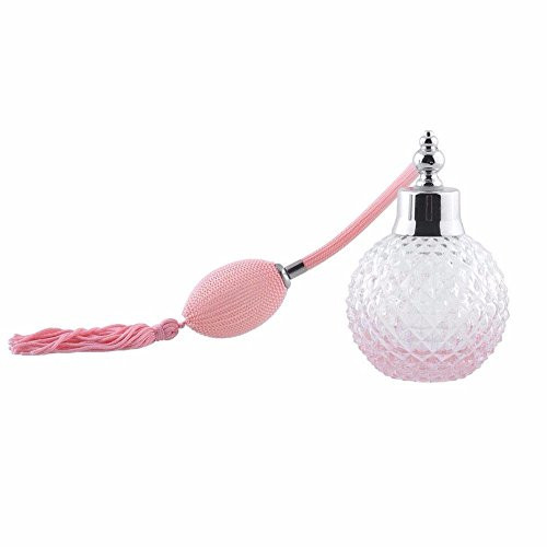 Crystal Art Vintage Style Refillable Perfume Atomizer Long Spray Bottle 100ml (Pink)
