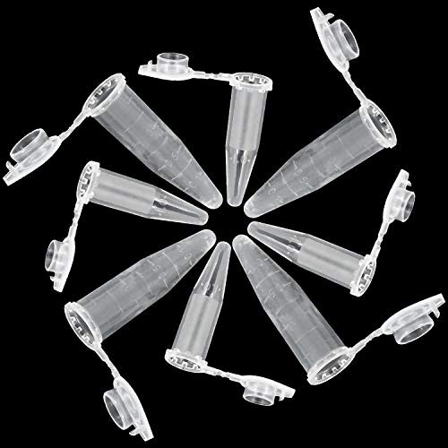 1500 Pack Polypropylene Graduated Microcentrifuge Tubes 1.5ml and 0.5ml Plastic Centrifuge Tubes with Attached Lid Clear, Micro Centrifuge Tubes for Chemistry Labs