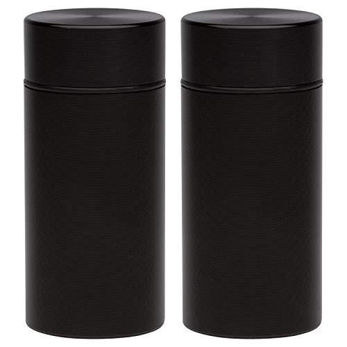 Stash Jar  Airtight Smell Proof Jar Aluminum Storage Container. Waterproof Weed Accessories Durable Multi-Use Portable Weed Jar. Herb Tobacco Spices Container Screw-Top Lid Lock Odor  Black (2)