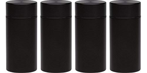 Stash Jar  Airtight Smell Proof Jar Aluminum Storage Container. Waterproof Weed Accessories Durable Multi-Use Portable Weed Jar. Herb Tobacco Spices Container Screw-Top Lid Lock Odor  Black (4)