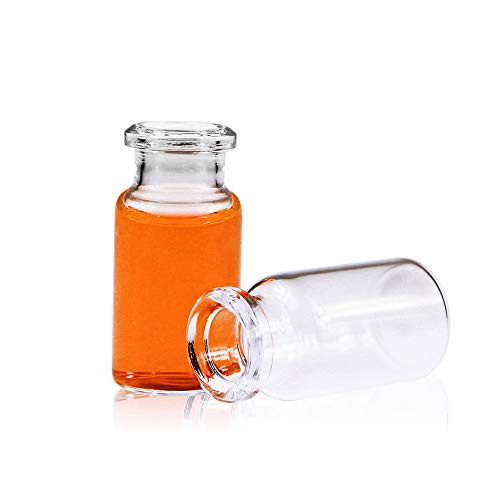 20mm, Borosilicate Glass Standard Crimp Headspace Vial,10ml Capacity,Flat Bottom,Beveled Finish, 22.5x46mm, Pack of 100