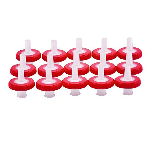 Syringe Filters PTFE Membrane - Hydrophilic Filtration，0.22um Pore Size, 13mm Membrane Diameter, (Pack of 15)