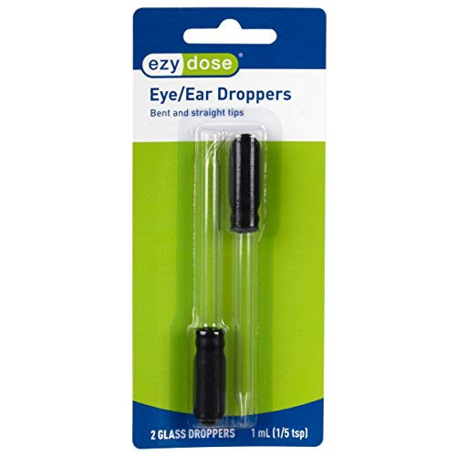 Ear and Eye Medicine Dropper | For Liquid & Essential Oils | 1mL Capacity | Glass | Straight and Bent Tip