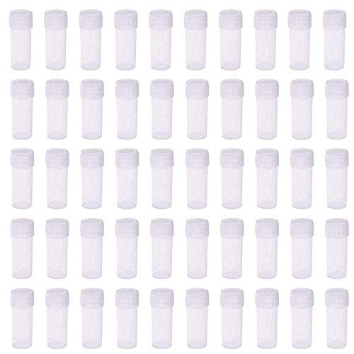 5ml Plastic Test Tubes Small Bottle Vial Storage Vial Storage Container for Lab -50pcs
