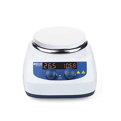 ONiLAB 5 inch LED Digital Hotplate Magnetic Stirrer Hot Plate with Ceramic Coated Lab Hotplate, 280℃ Stir Plate, Magnetic Mixer 3,000mL Stirring Capacity, 200-1500rpm, Stirring Bar Included