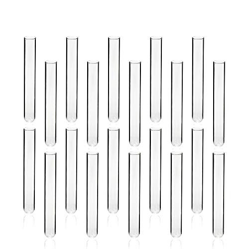 ULAB Scientific Cylindrical Glass Test Tubes, vol.20ml, 20x150mm, Medium 3.3 Borosilicate Glass Material, Pack of 20, UTT1006