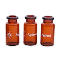Vial, crimp top, headspace, amber, certified, flat bottom, 10 mL, 23 x 46 mm, 100/pk. Vial size: 22.75 x 46 mm (20 mm cap)
